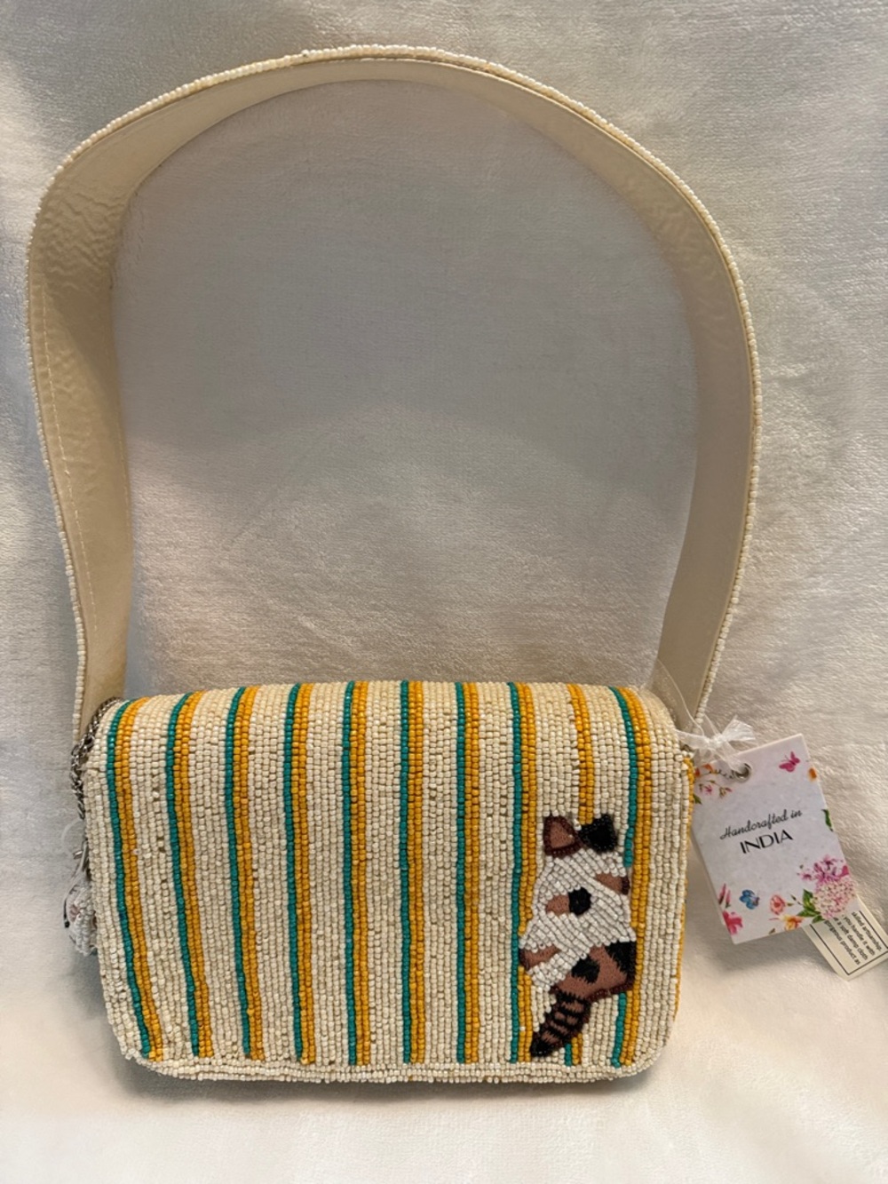 Beaded Cat Pattern Shoulder Bag - Picture 4 of 13